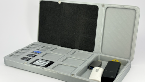 NOVALIT LABS | Magnetic Memory Card Case | Holds 10x microSD, 6x SD & USB Reader | Easy Slide-Access EVA Foam Storage Box