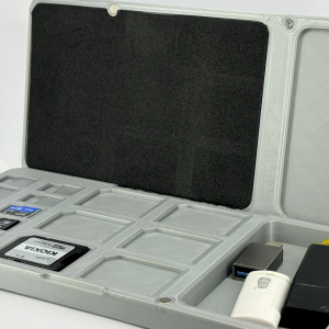 NOVALIT LABS | Magnetic Memory Card Case | Holds 10x microSD, 6x SD & USB Reader | Easy Slide-Access EVA Foam Storage Box